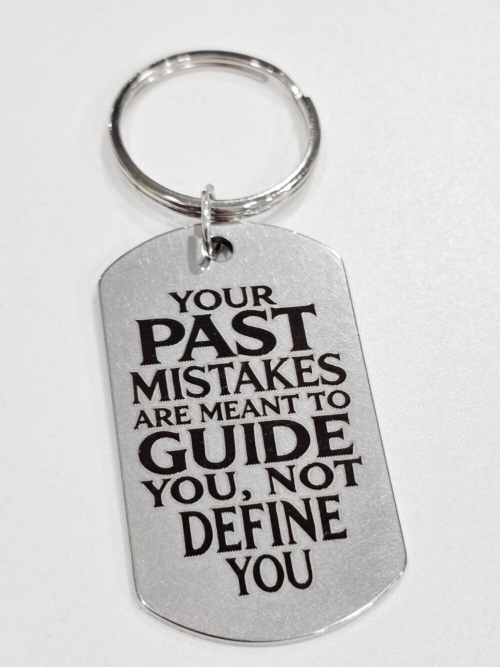 Artisan Past Mistakes Guide You Inspiring Quote Stainless Steel Keychain New